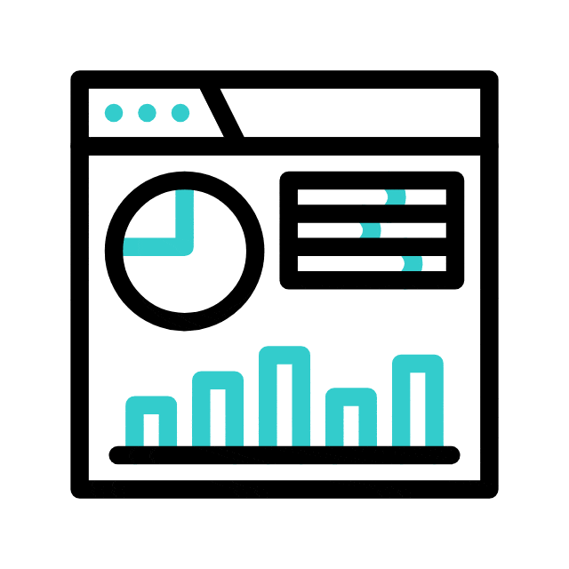 A data stats animated icon used to represent data analytics tools